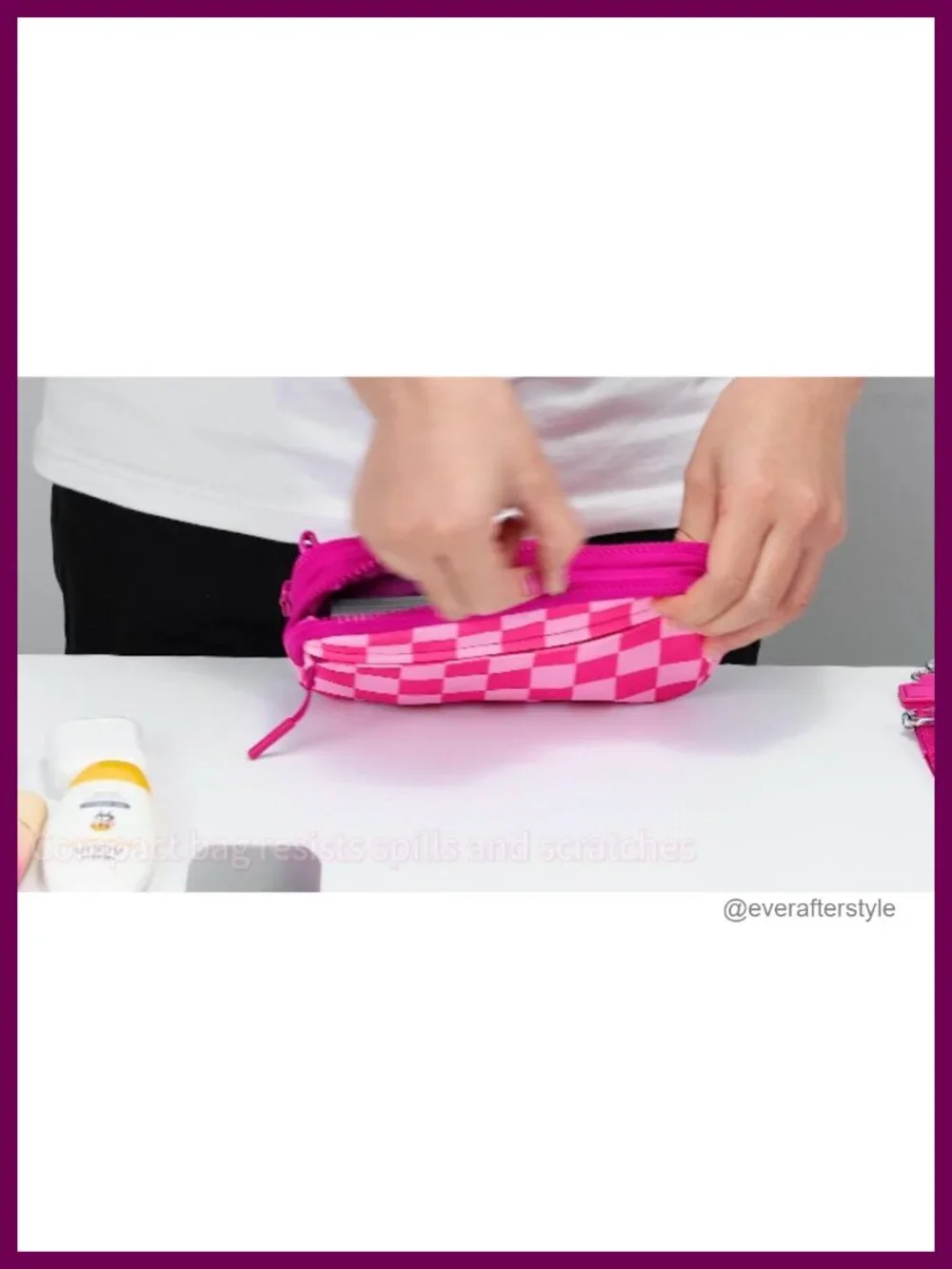 RFID Wristlet Wallet Crossbody Bag Women Checkered Quilted Nylon with Coin Purse